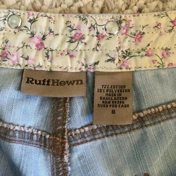 𝅺Ruff Hewn pull strings jean shorts size 8 - Picture 11 of 13